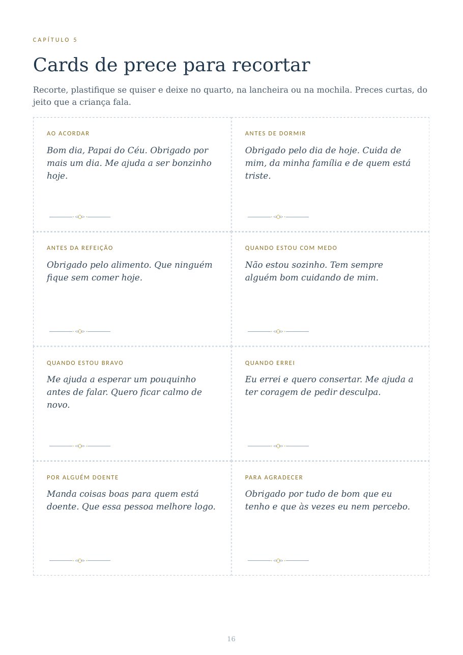 Cards de prece para recortar
